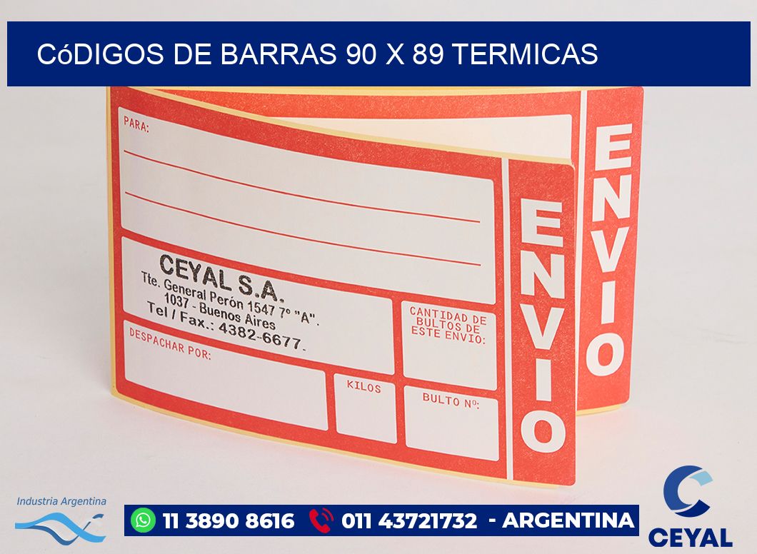 Códigos de Barras 90 x 89 termicas