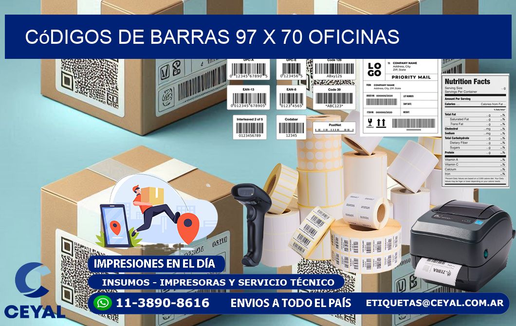 Códigos de Barras 97 x 70 oficinas