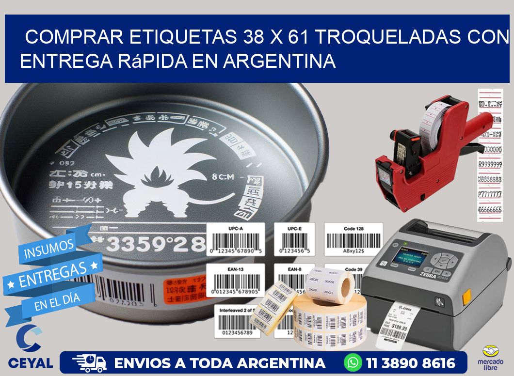 Comprar etiquetas 38 x 61 troqueladas con entrega rápida en Argentina