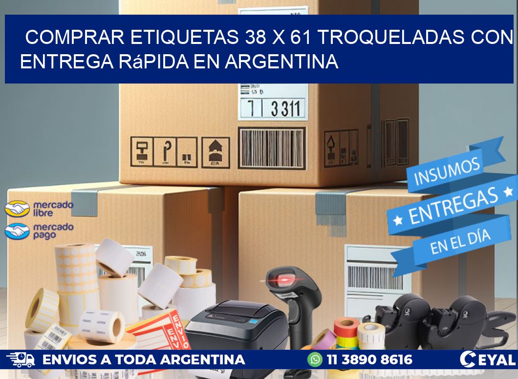 Comprar etiquetas 38 x 61 troqueladas con entrega rápida en Argentina