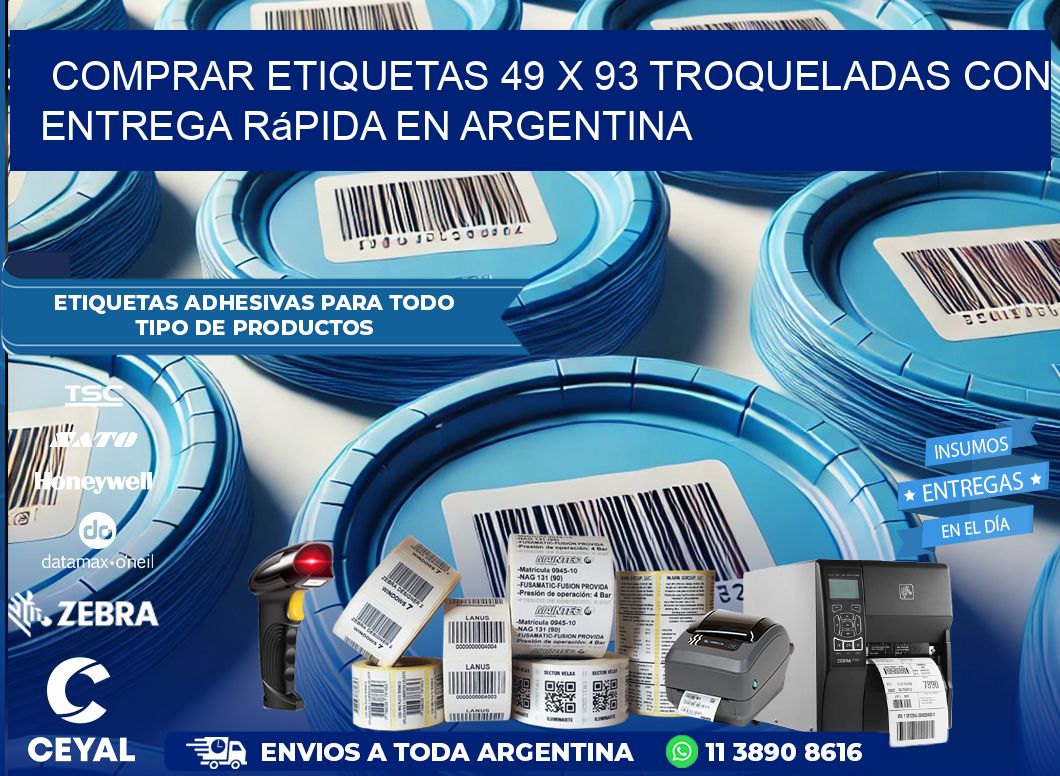 Comprar etiquetas 49 x 93 troqueladas con entrega rápida en Argentina