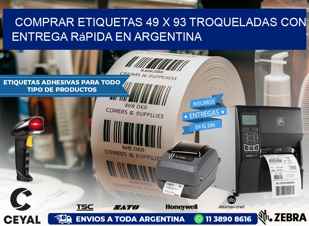Comprar etiquetas 49 x 93 troqueladas con entrega rápida en Argentina