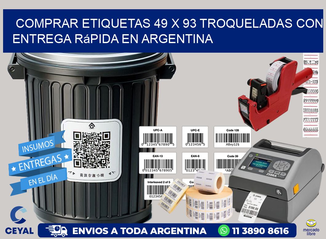 Comprar etiquetas 49 x 93 troqueladas con entrega rápida en Argentina