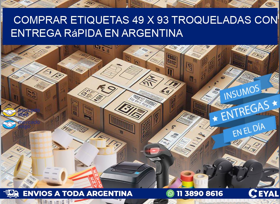 Comprar etiquetas 49 x 93 troqueladas con entrega rápida en Argentina