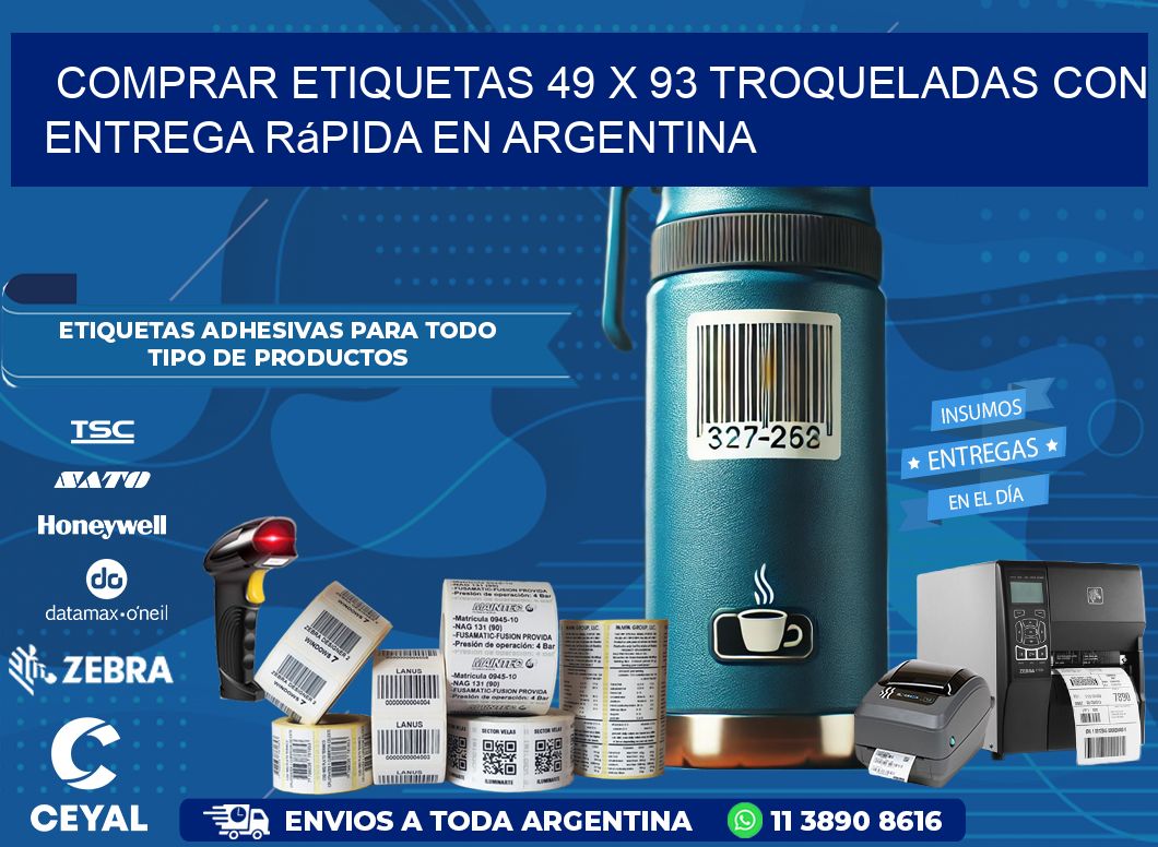 Comprar etiquetas 49 x 93 troqueladas con entrega rápida en Argentina
