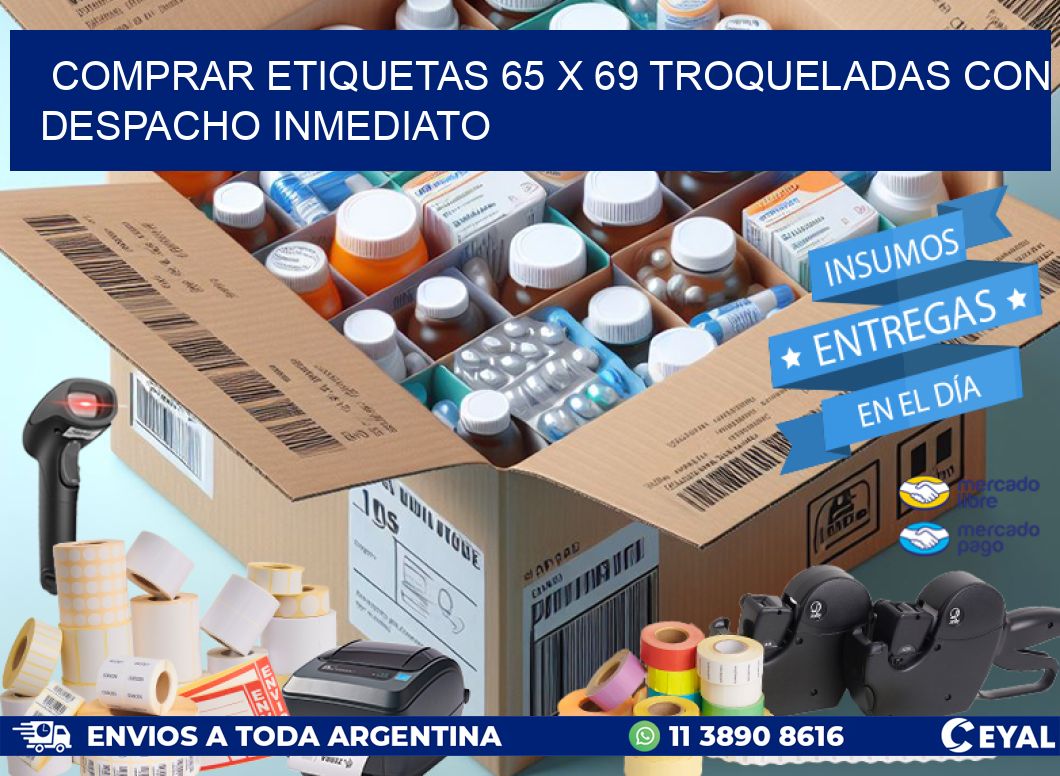 Comprar etiquetas 65 x 69 troqueladas con despacho inmediato