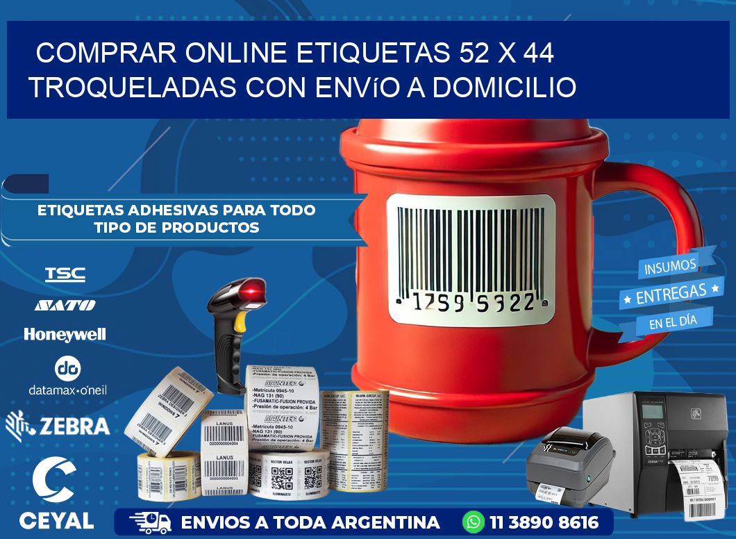 Comprar online etiquetas 52 x 44 troqueladas con envío a domicilio