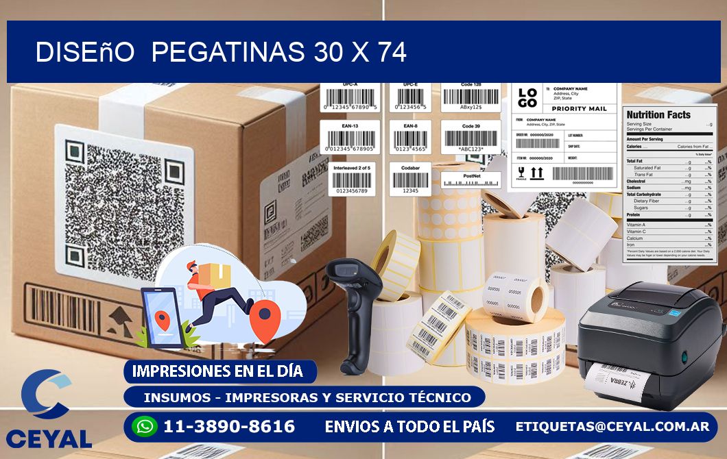 Diseño  PEGATINAS 30 x 74