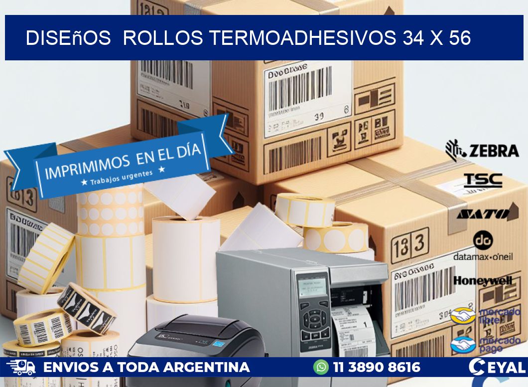 Diseños  ROLLOS TERMOADHESIVOS 34 x 56