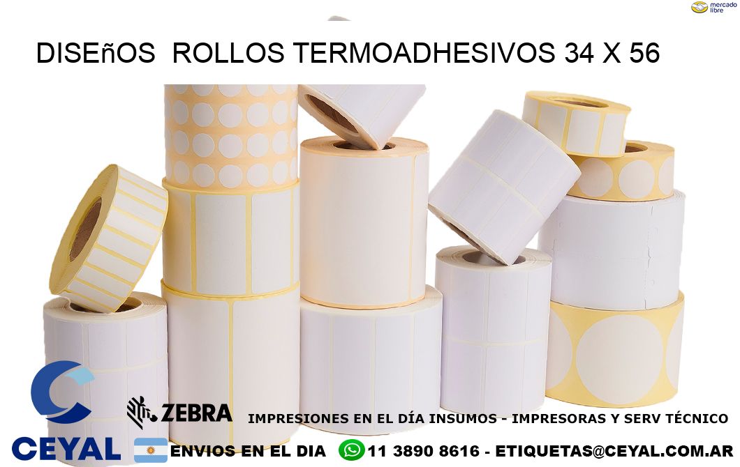 Diseños  ROLLOS TERMOADHESIVOS 34 x 56
