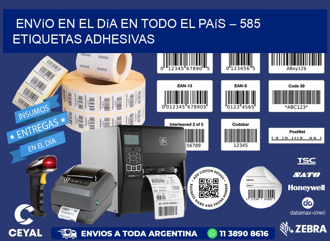 Envío en el Día en Todo el País – 585 Etiquetas Adhesivas