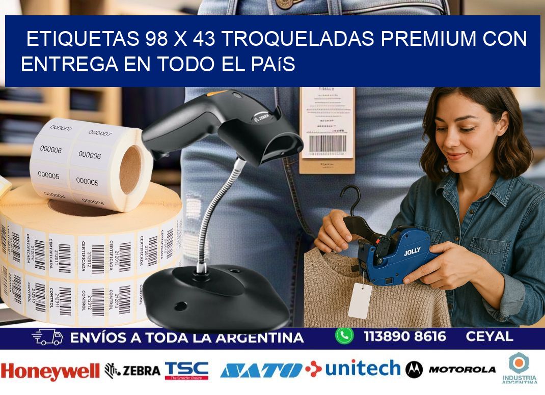 Etiquetas 98 x 43 troqueladas premium con entrega en todo el país