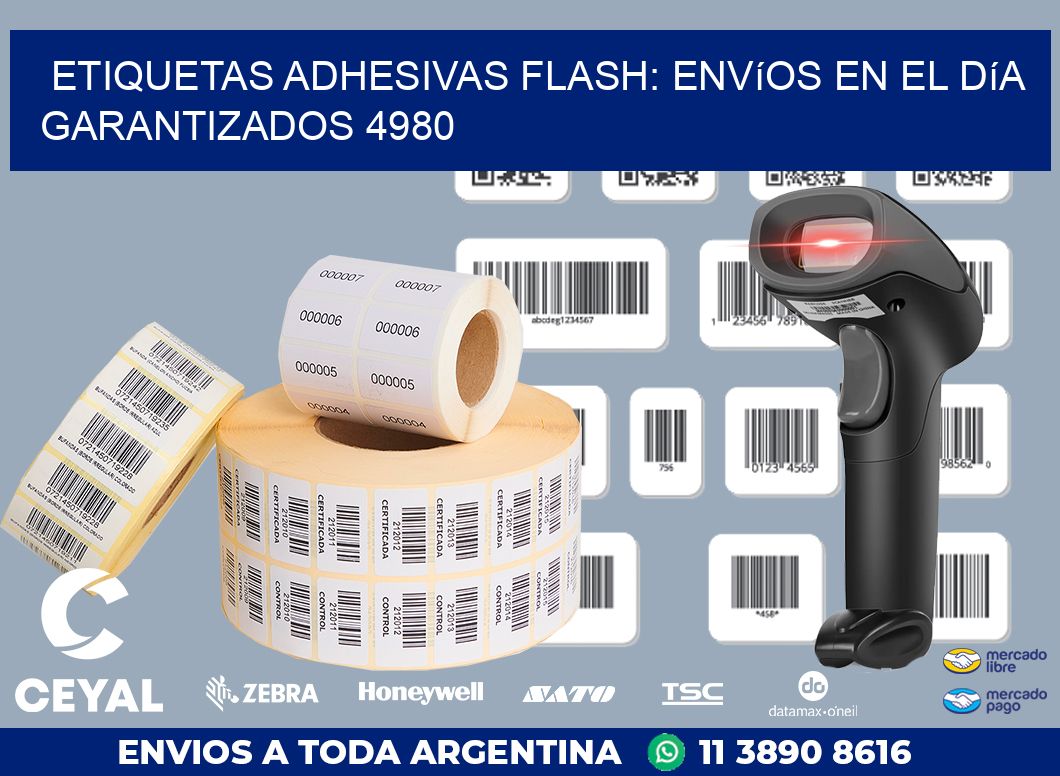 Etiquetas adhesivas Flash: Envíos en el Día Garantizados 4980