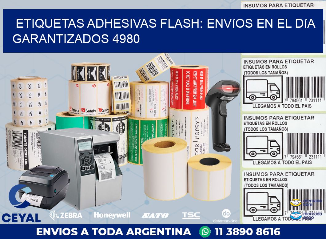 Etiquetas adhesivas Flash: Envíos en el Día Garantizados 4980