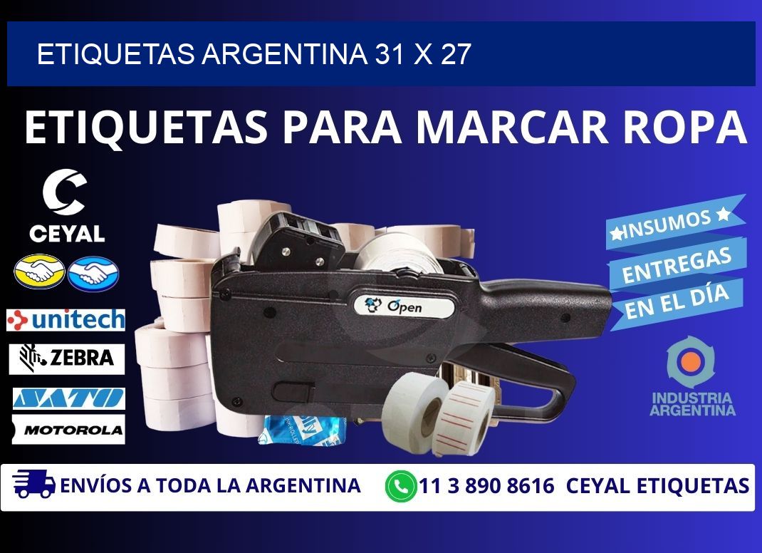 Etiquetas argentina 31 x 27