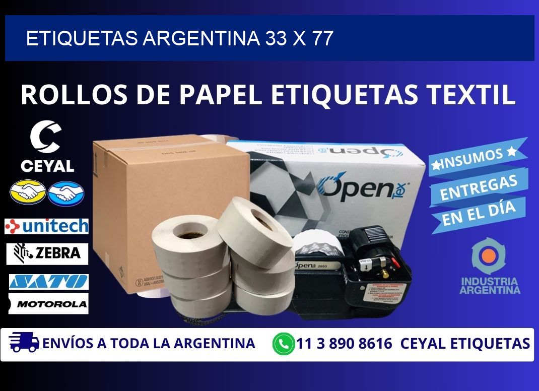 Etiquetas argentina 33 x 77