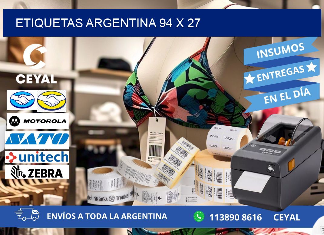 Etiquetas argentina 94 x 27