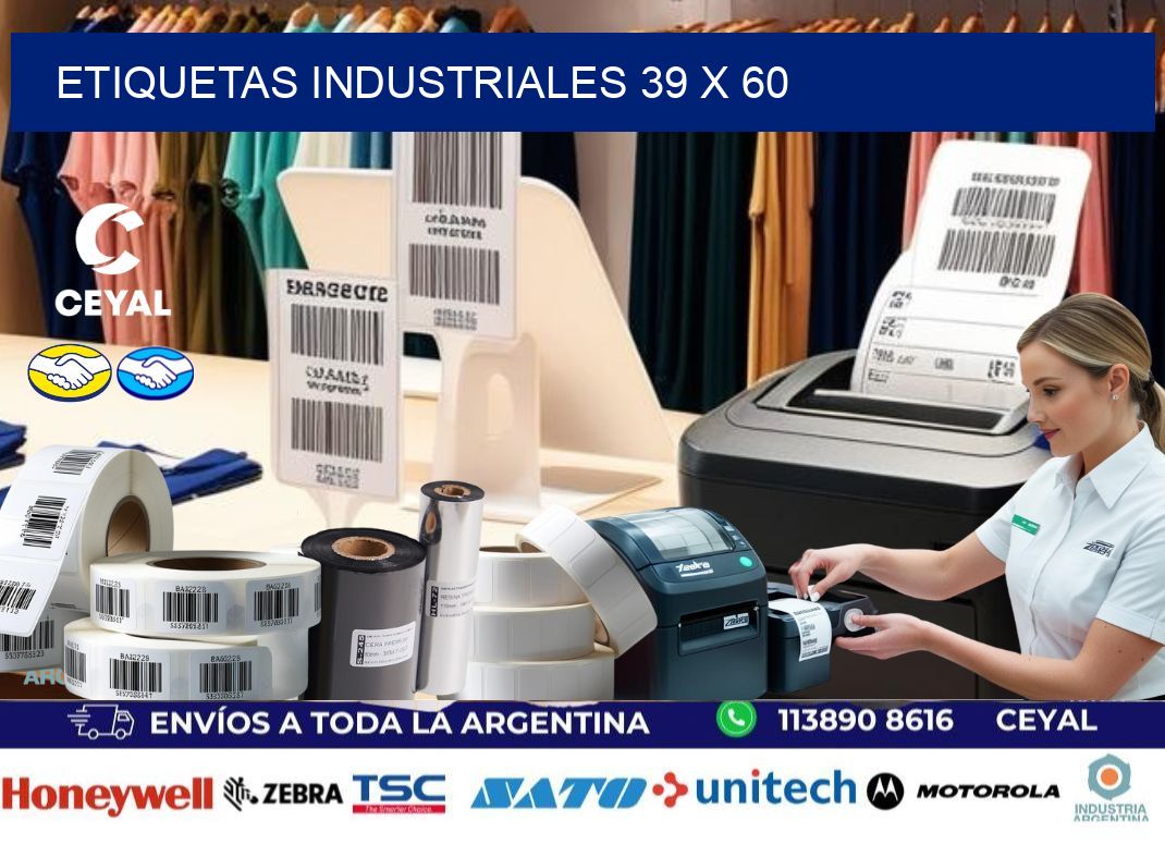 Etiquetas industriales 39 x 60