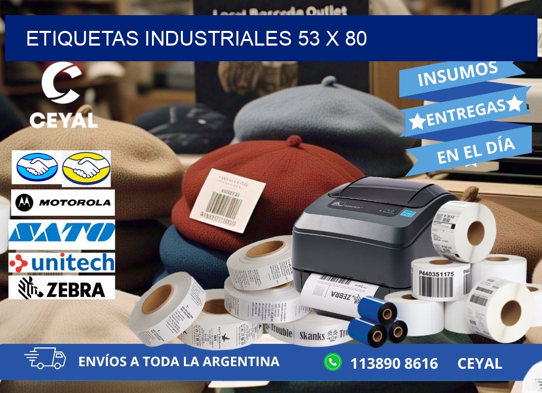 Etiquetas industriales 53 x 80