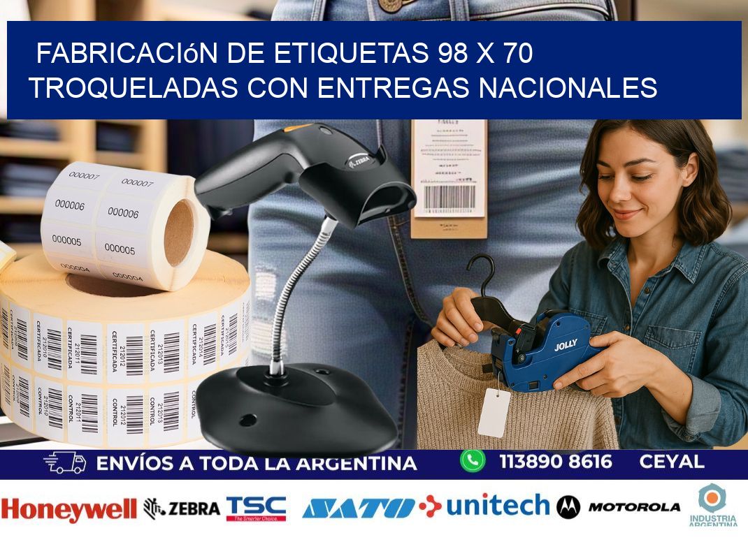 Fabricación de etiquetas 98 x 70 troqueladas con entregas nacionales