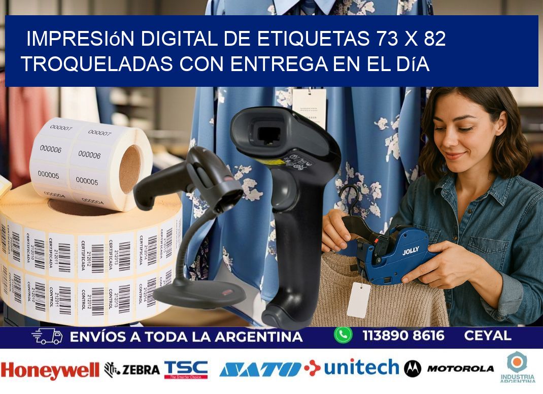 Impresión digital de etiquetas 73 x 82 troqueladas con entrega en el día