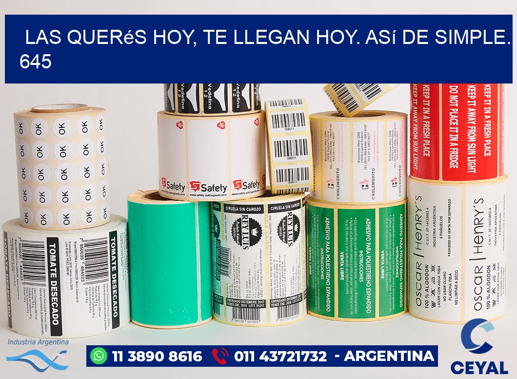 Las Querés Hoy, Te Llegan Hoy. Así de Simple. 645