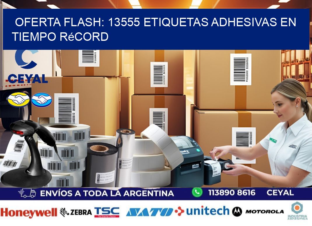 Oferta Flash: 13555 Etiquetas Adhesivas en Tiempo Récord