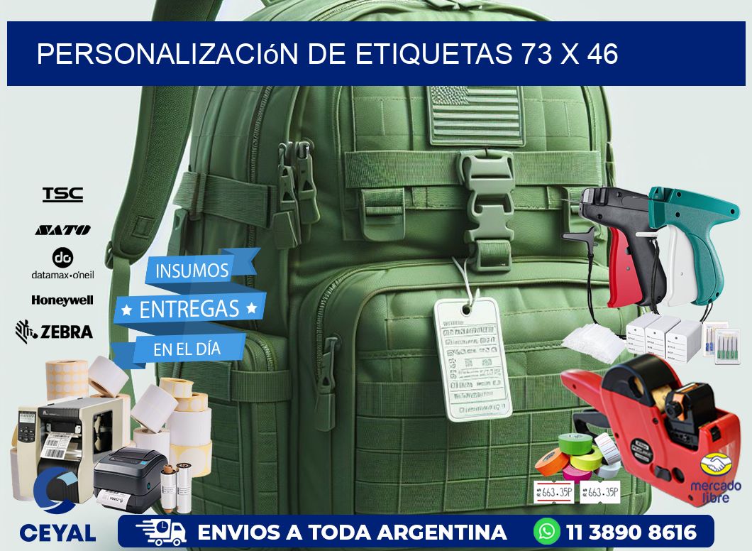 Personalización de etiquetas 73 x 46