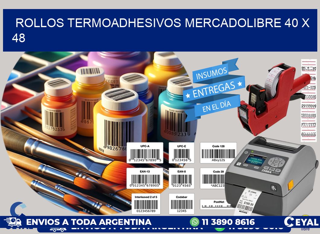 ROLLOS TERMOADHESIVOS MERCADOLIBRE 40 x 48