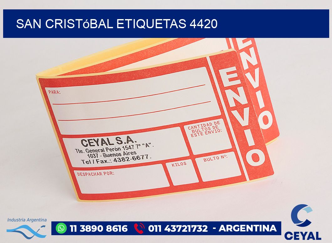 San Cristóbal etiquetas 4420