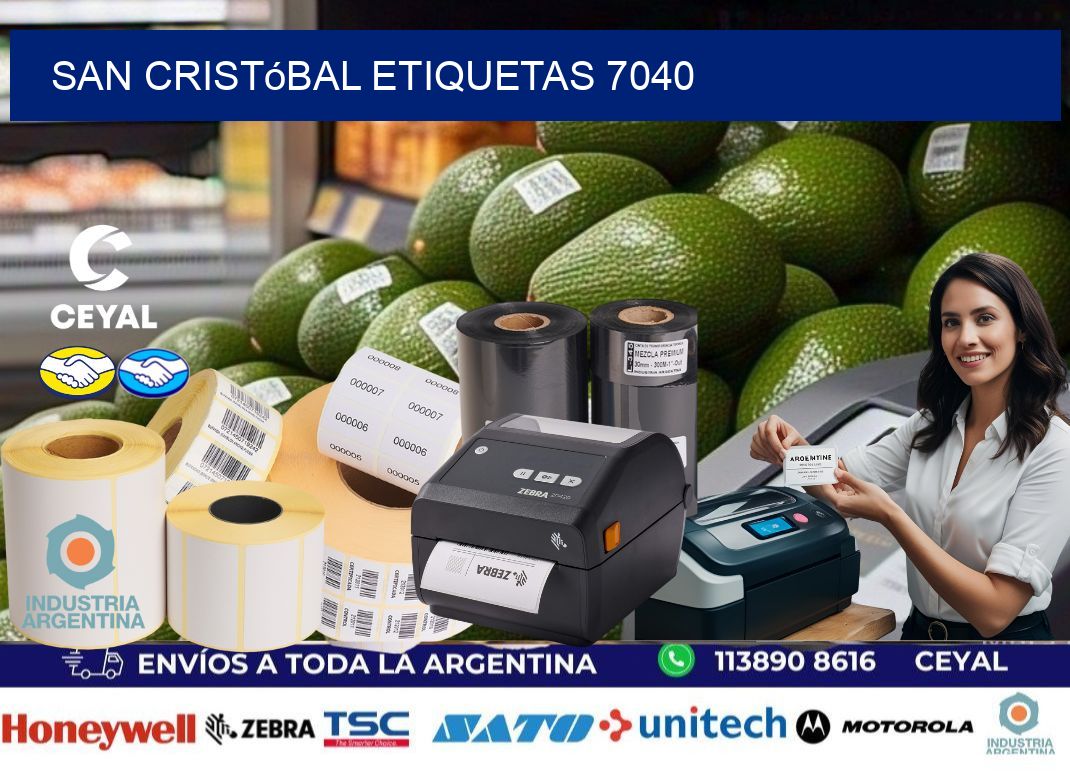 San Cristóbal etiquetas 7040