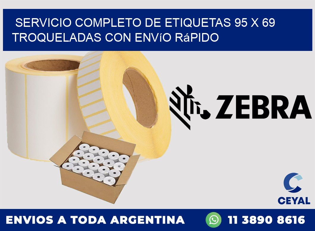 Servicio completo de etiquetas 95 x 69 troqueladas con envío rápido