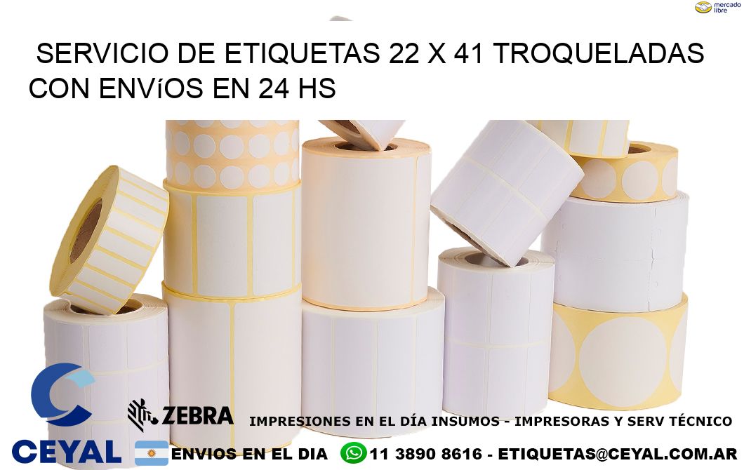 Servicio de etiquetas 22 x 41 troqueladas con envíos en 24 hs