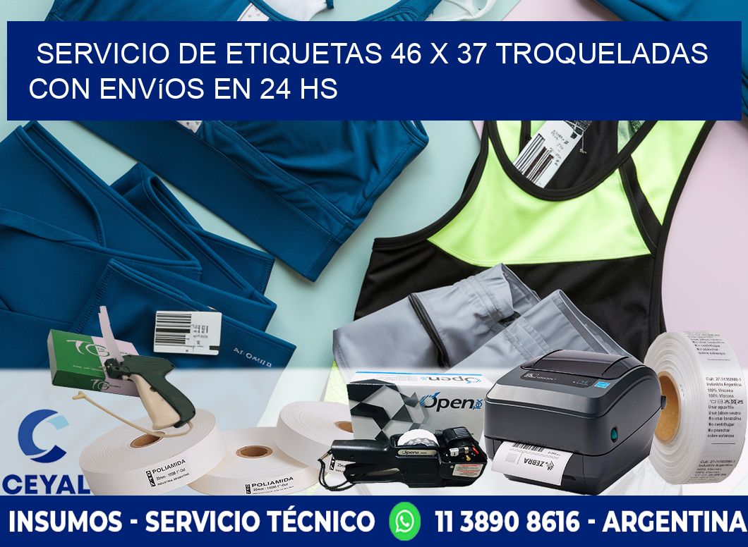 Servicio de etiquetas 46 x 37 troqueladas con envíos en 24 hs