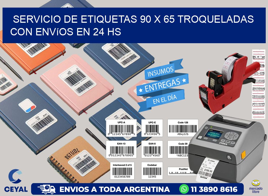 Servicio de etiquetas 90 x 65 troqueladas con envíos en 24 hs