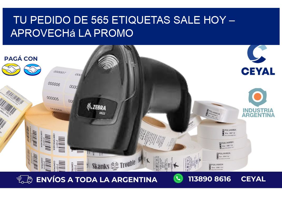 Tu Pedido de 565 etiquetas Sale Hoy – Aprovechá la Promo
