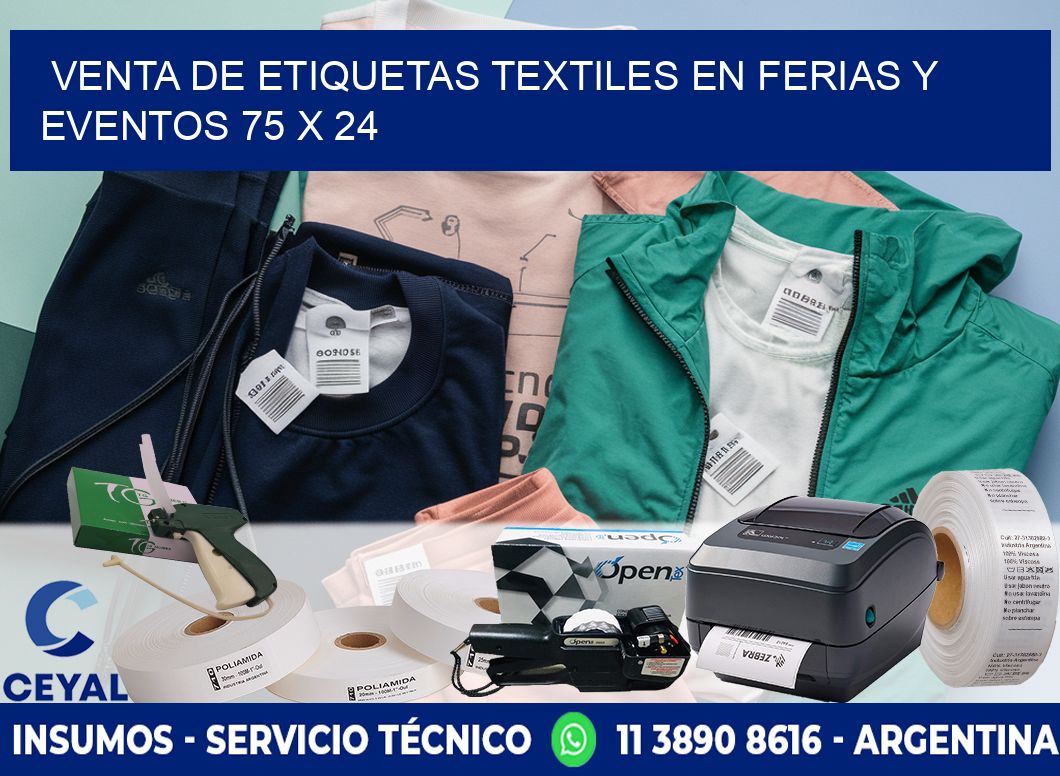 Venta de Etiquetas Textiles en Ferias y Eventos 75 x 24