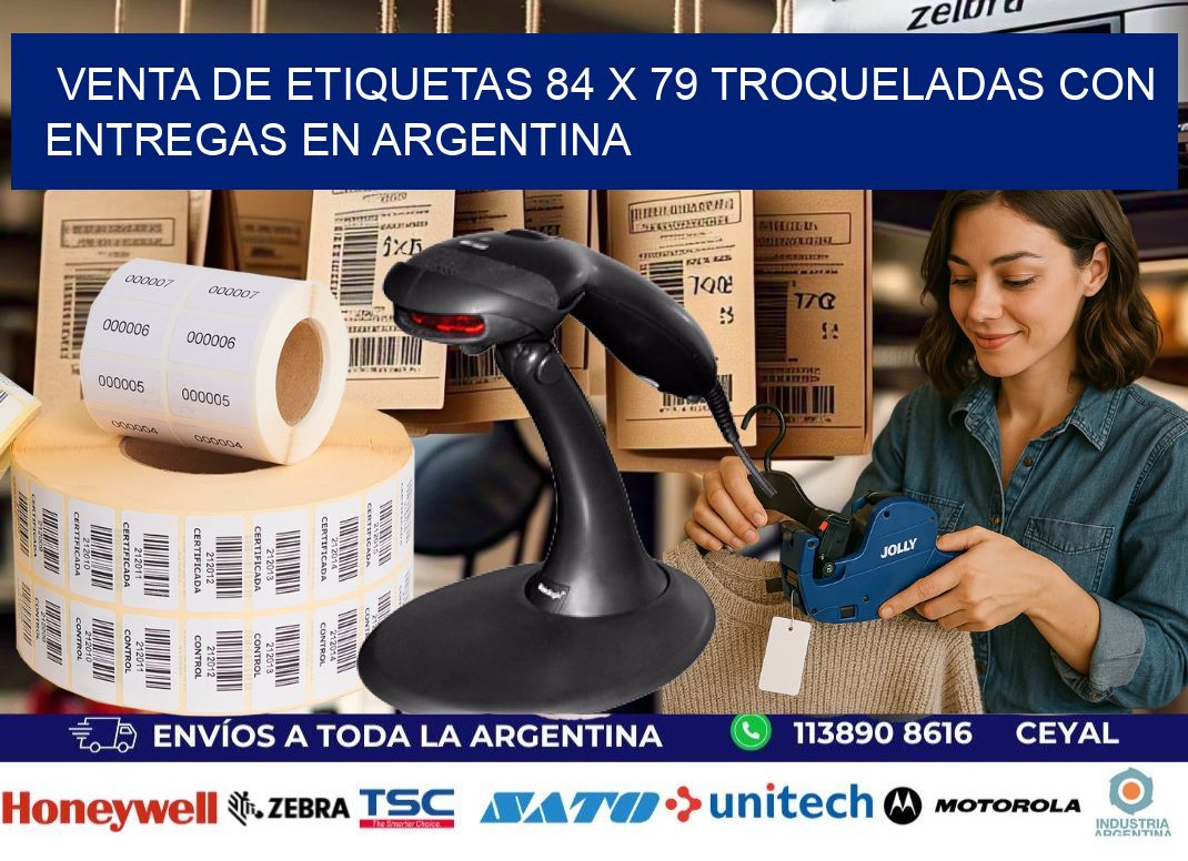 Venta de etiquetas 84 x 79 troqueladas con entregas en Argentina