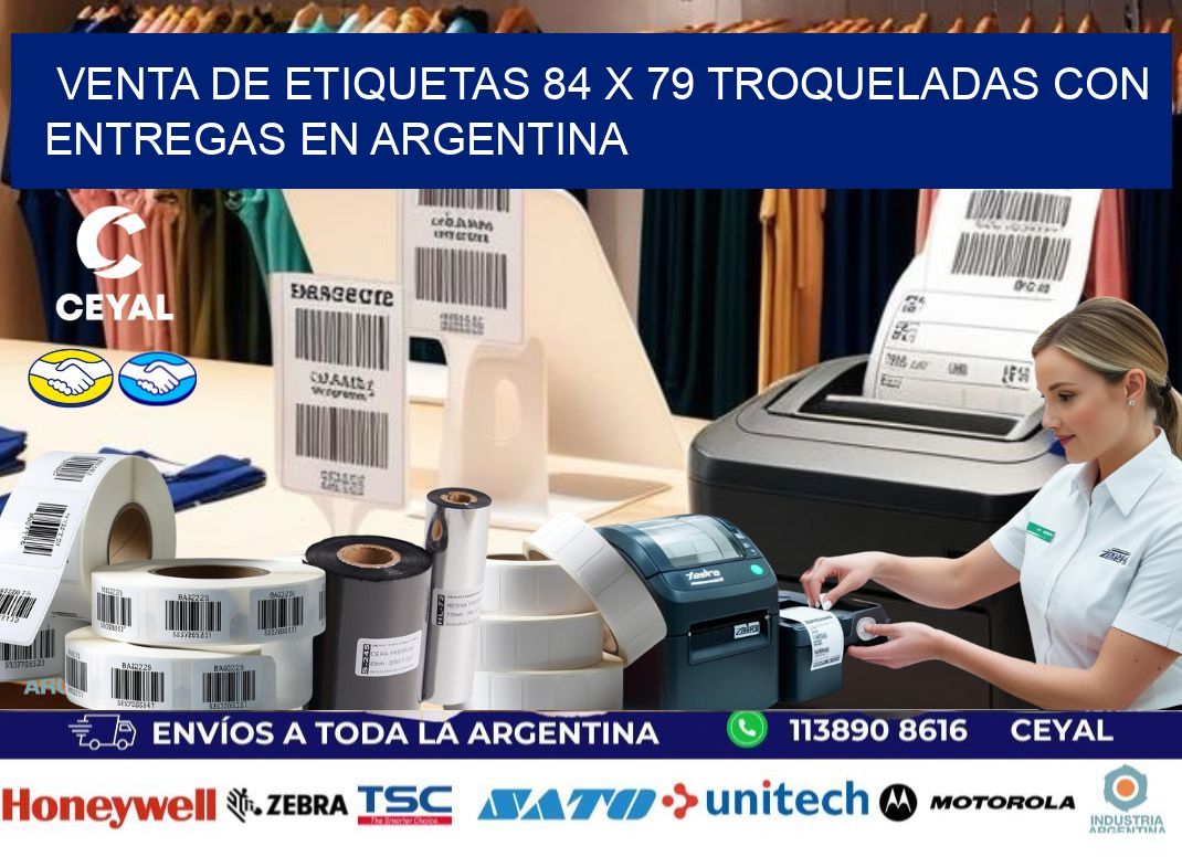 Venta de etiquetas 84 x 79 troqueladas con entregas en Argentina
