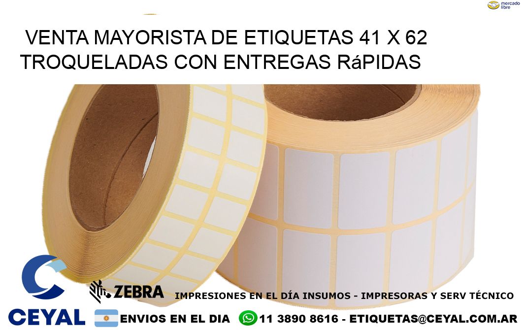 Venta mayorista de etiquetas 41 x 62 troqueladas con entregas rápidas