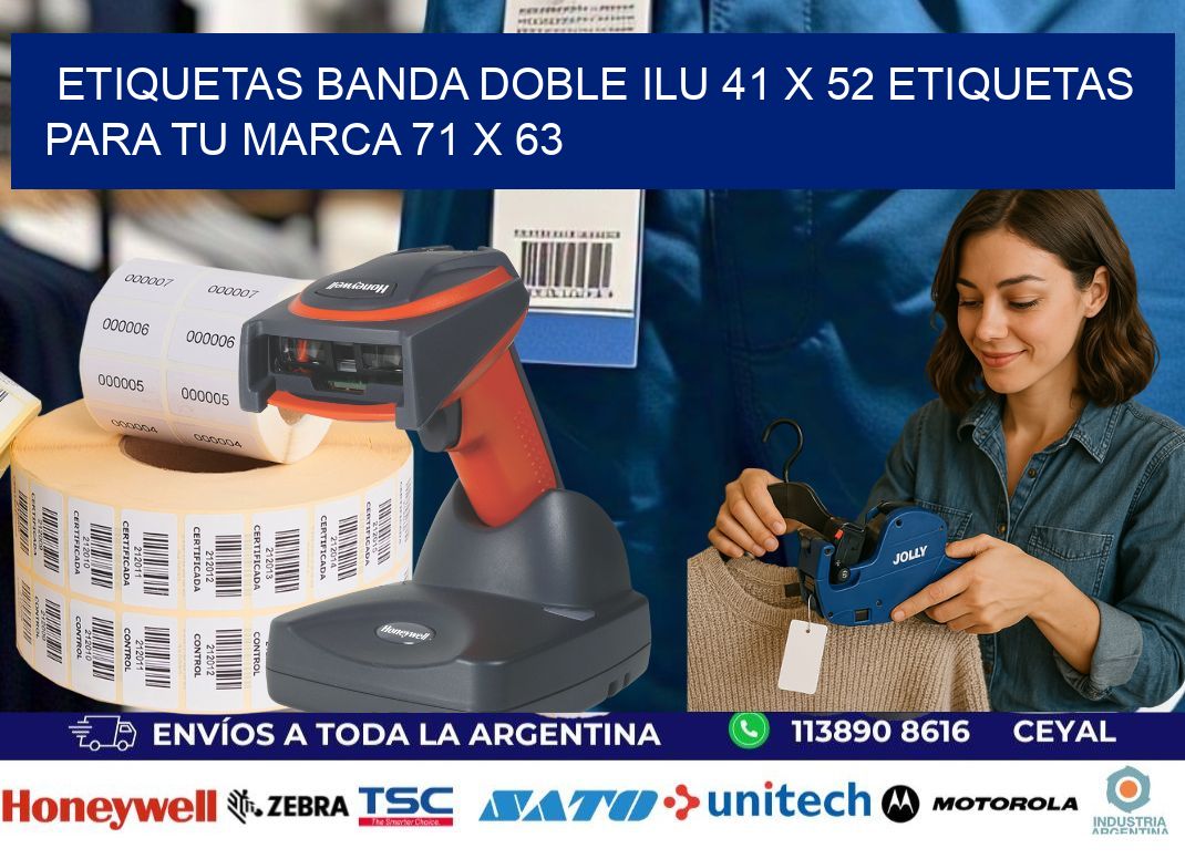etiquetas banda doble ilu 41 x 52 etiquetas para tu marca 71 x 63
