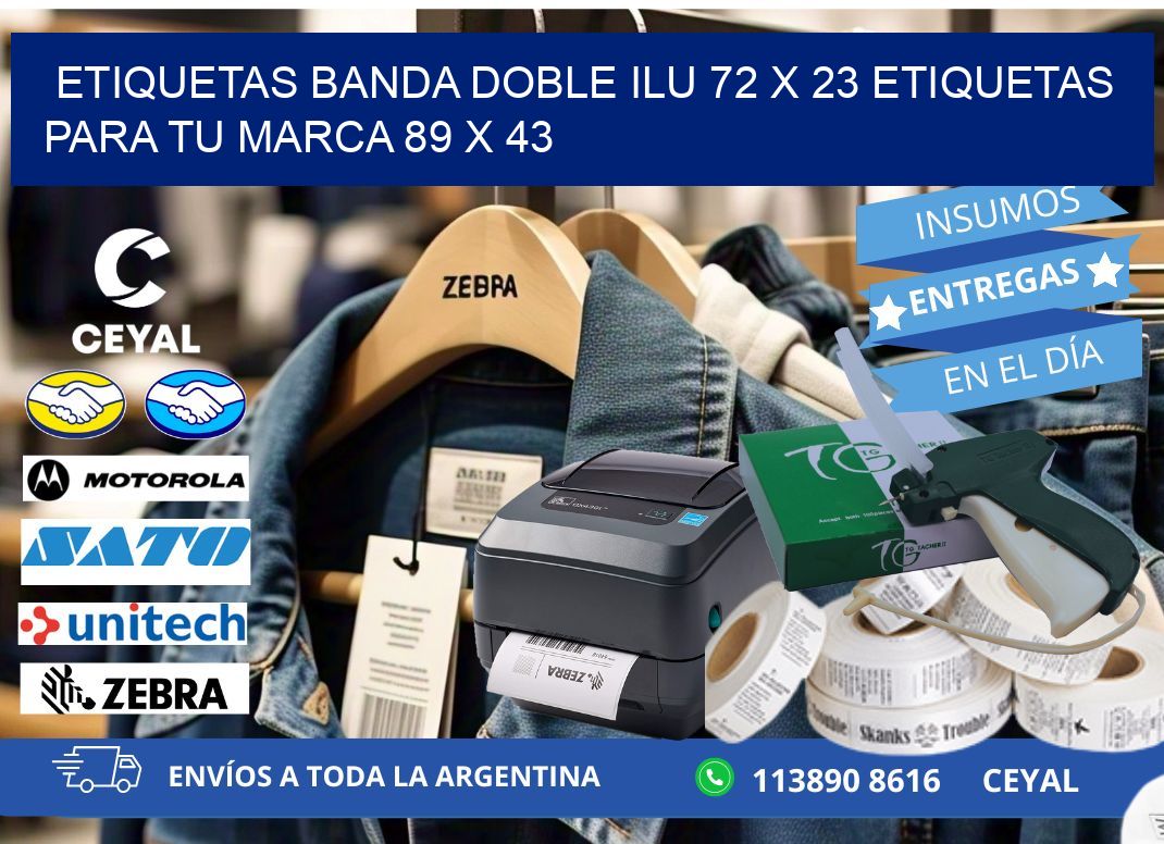 etiquetas banda doble ilu 72 x 23 etiquetas para tu marca 89 x 43
