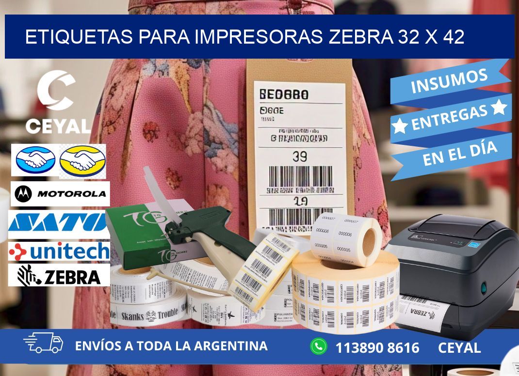 etiquetas para impresoras zebra 32 x 42