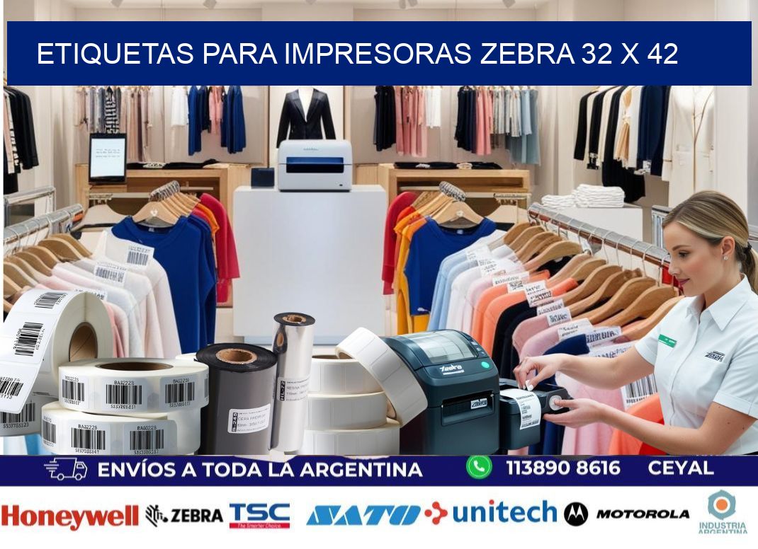 etiquetas para impresoras zebra 32 x 42