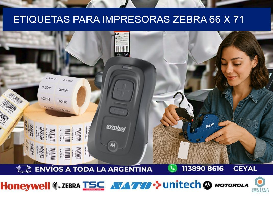 etiquetas para impresoras zebra 66 x 71