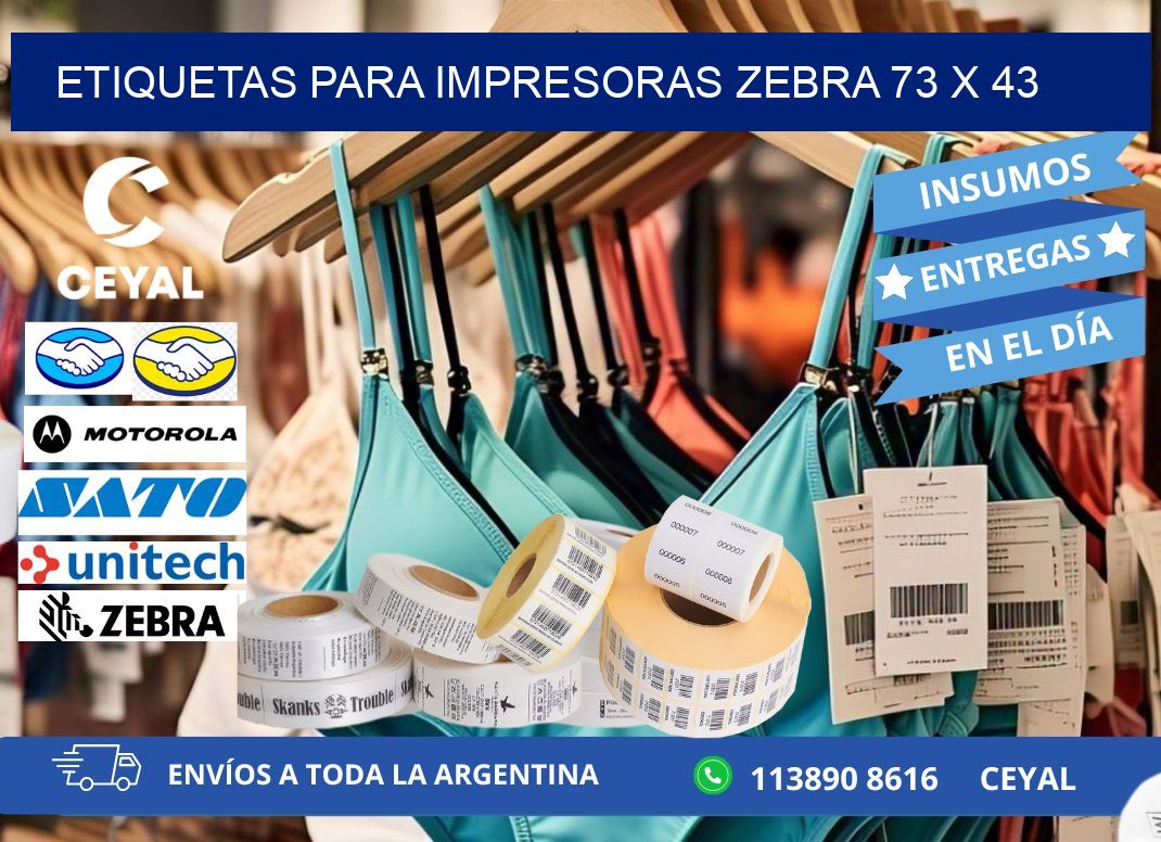 etiquetas para impresoras zebra 73 x 43