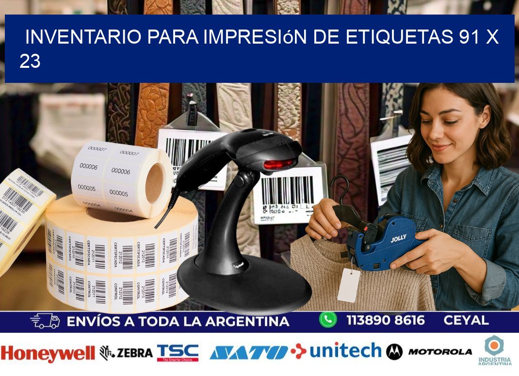 inventario para impresión de etiquetas 91 x 23
