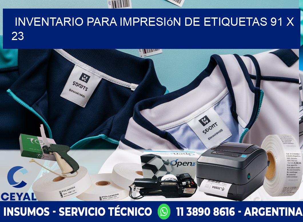 inventario para impresión de etiquetas 91 x 23