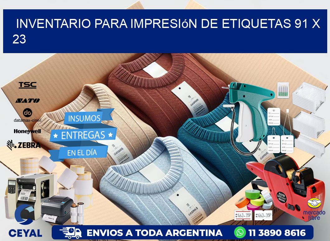 inventario para impresión de etiquetas 91 x 23