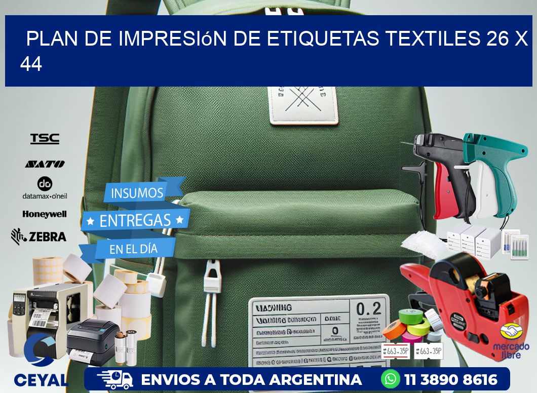 plan de impresión de etiquetas textiles 26 x 44